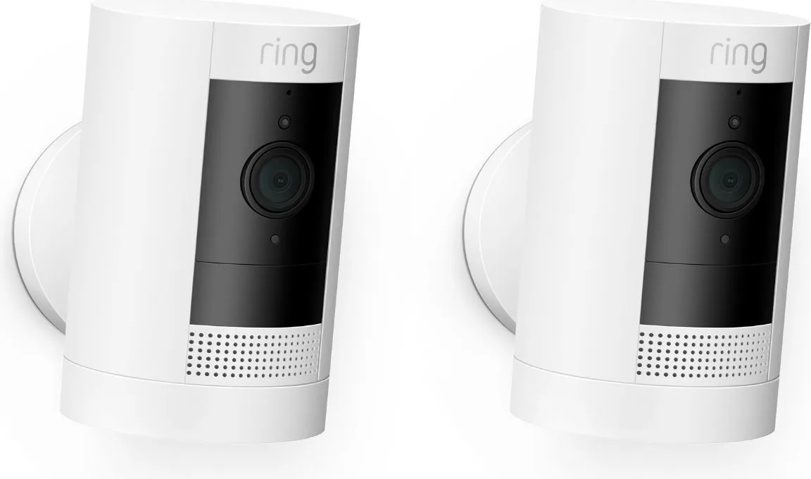 Ring Stick Up Cam Battery Blanc (2 pièces) Caméra de surveillance