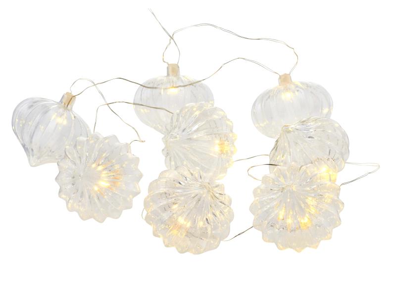 Sirius LED-Lichterkette Millie, 8 LEDs, 1.5 m, Transparent LED Lichterkette aus Glas, Transparent