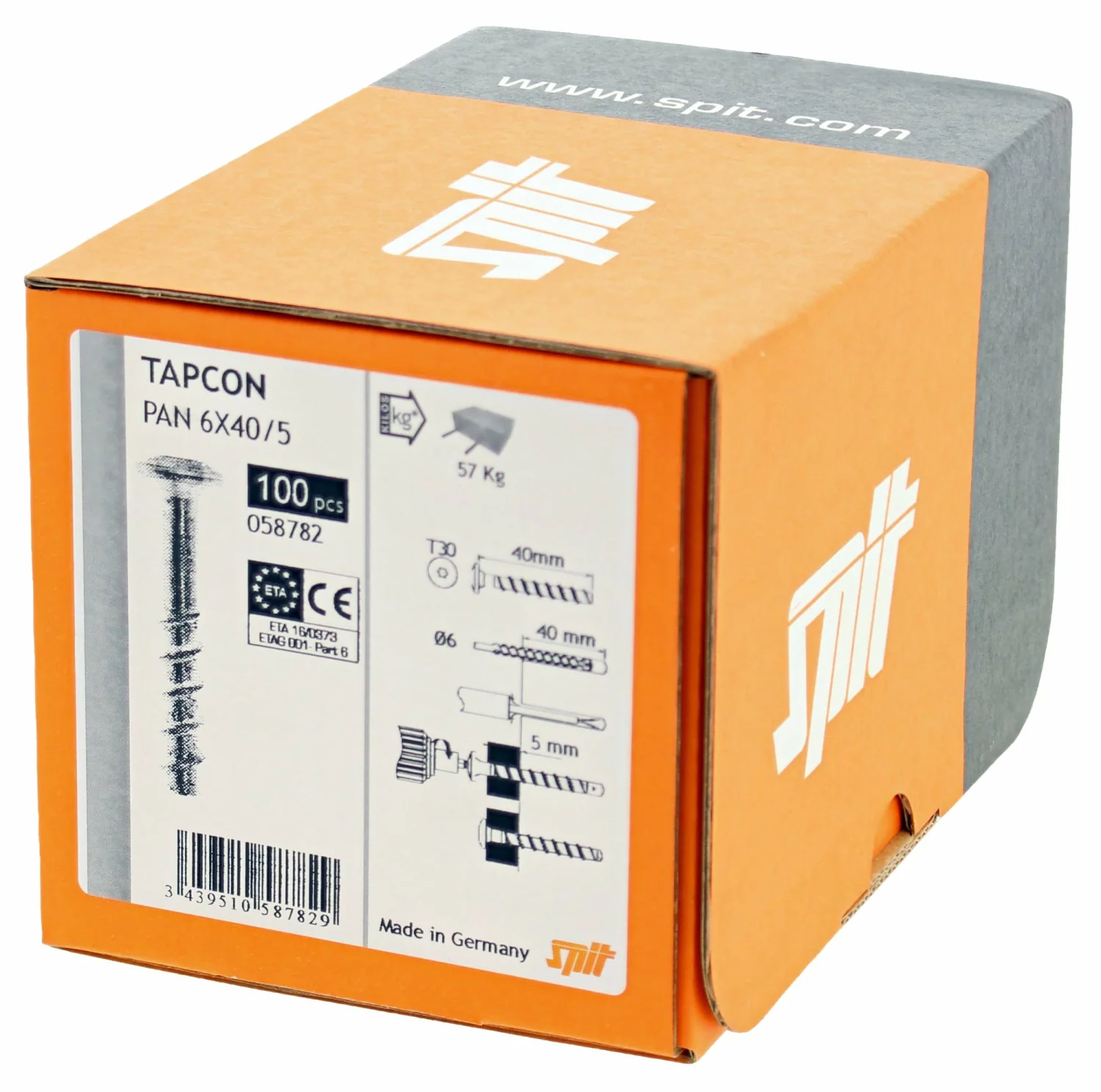 Spit 058779 Tapcon Pan Betonschroef 5X40/5 (100st)