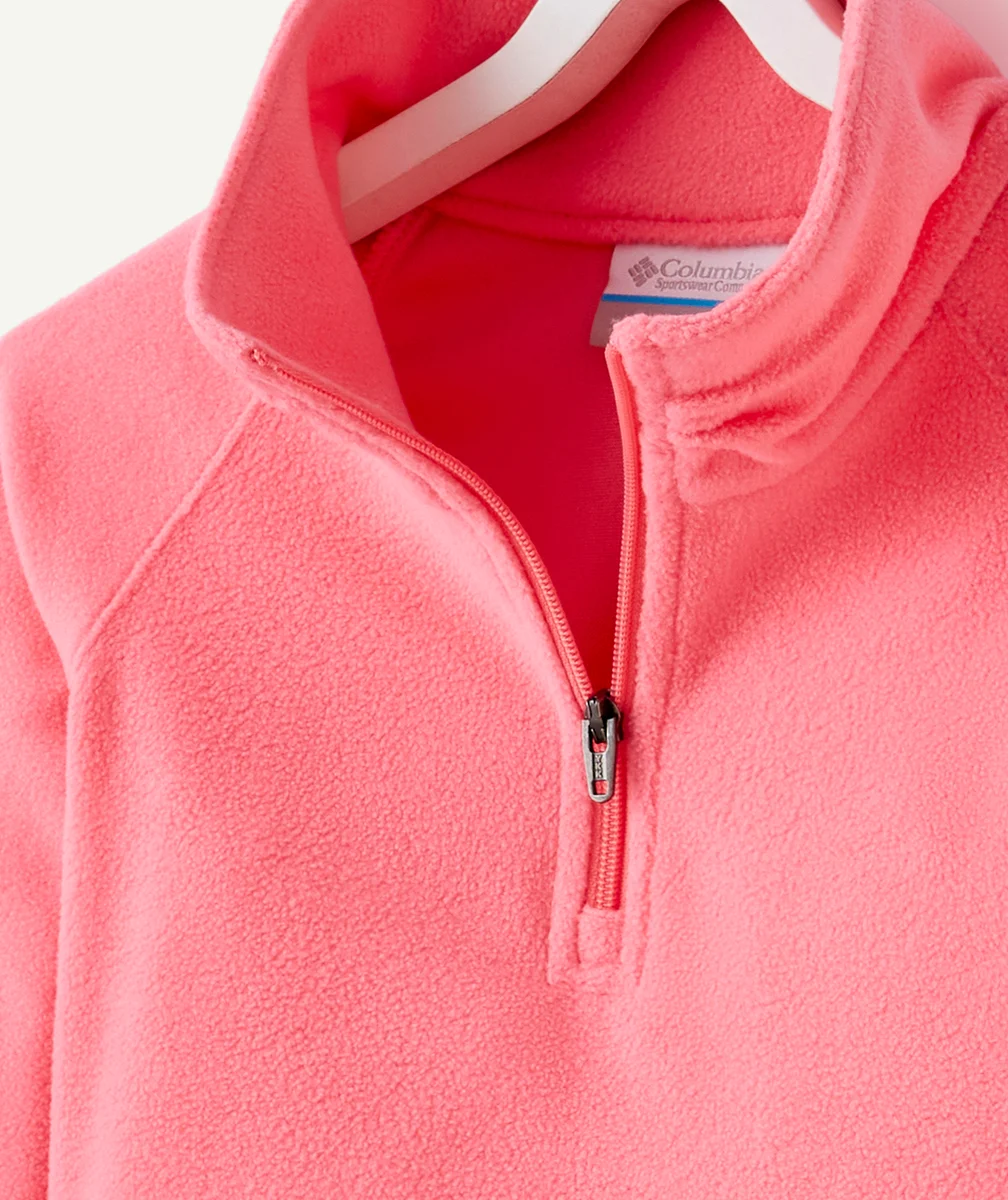 COLUMBIAPULL EN POLAIRE FILLE AVEC DEMI-ZIP GLACIAL ROSE