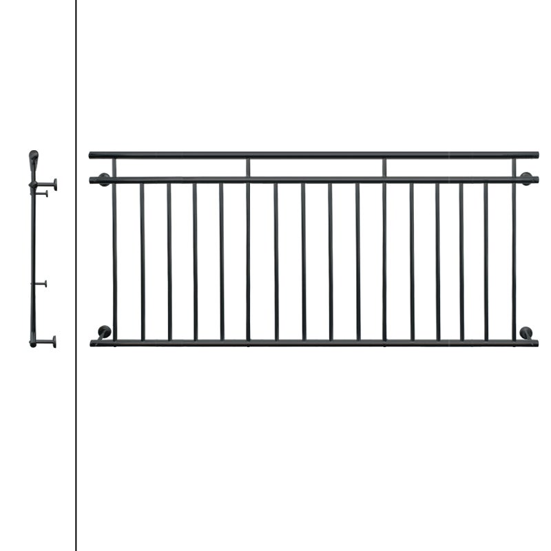 ECD Duitsland Franse balkonleuning 225 x 90 cm | met 16 vulspijlen | antraciet | mat en structuur | van gepoedercoat staal | balkonleuning, balkonleuning, spijlenleuning, balkonrooster, raamrooster