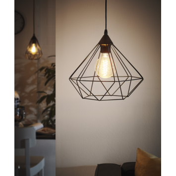 EGLO hanglamp Tarbes zwart Ø32,5 cm