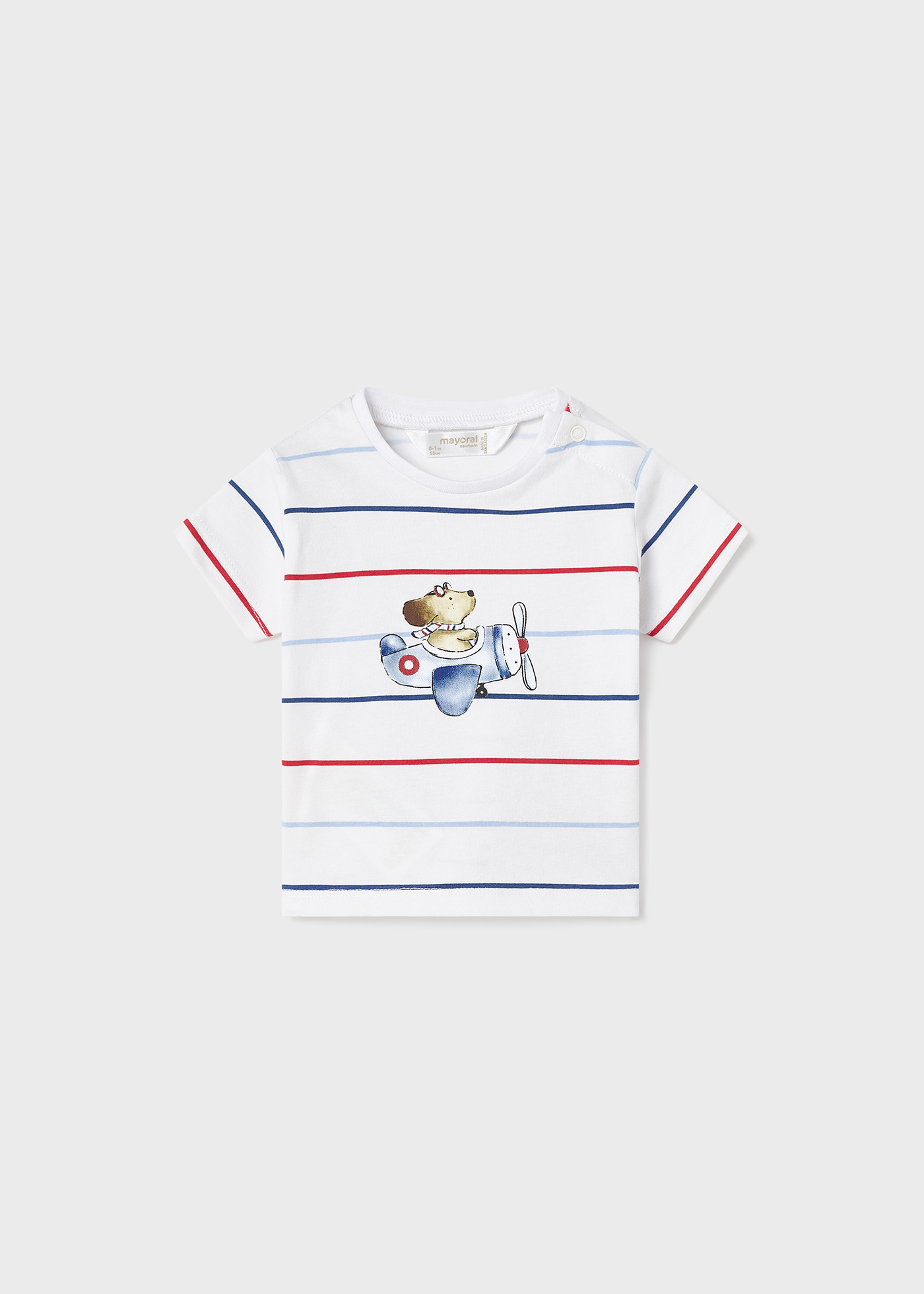 Camiseta de algodão estampada para recém-nascido