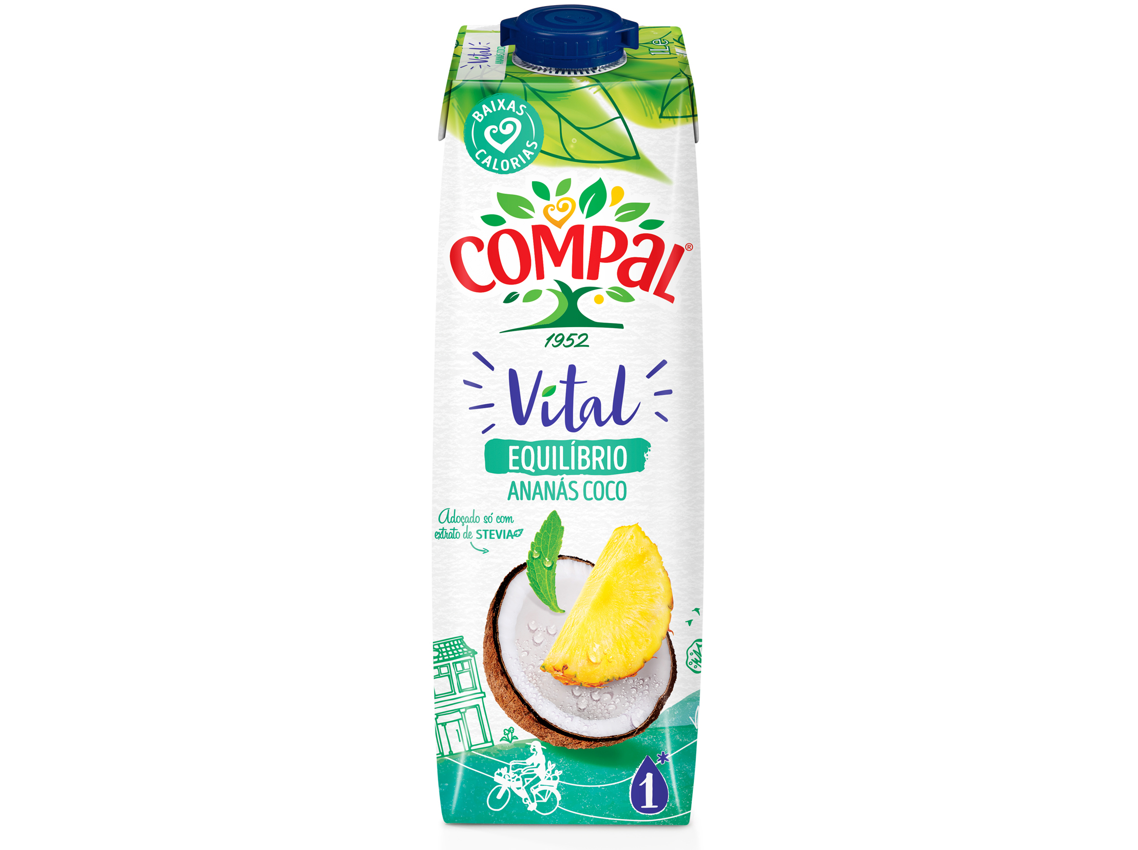 NÉCTAR LIGHT COMPAL VITAL ANANÁS E COCO 1L