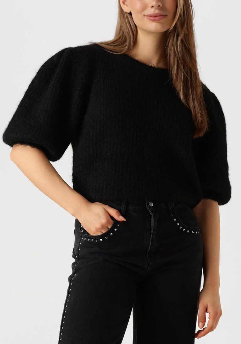 zwarte co'couture trui coralie bow rib knit
