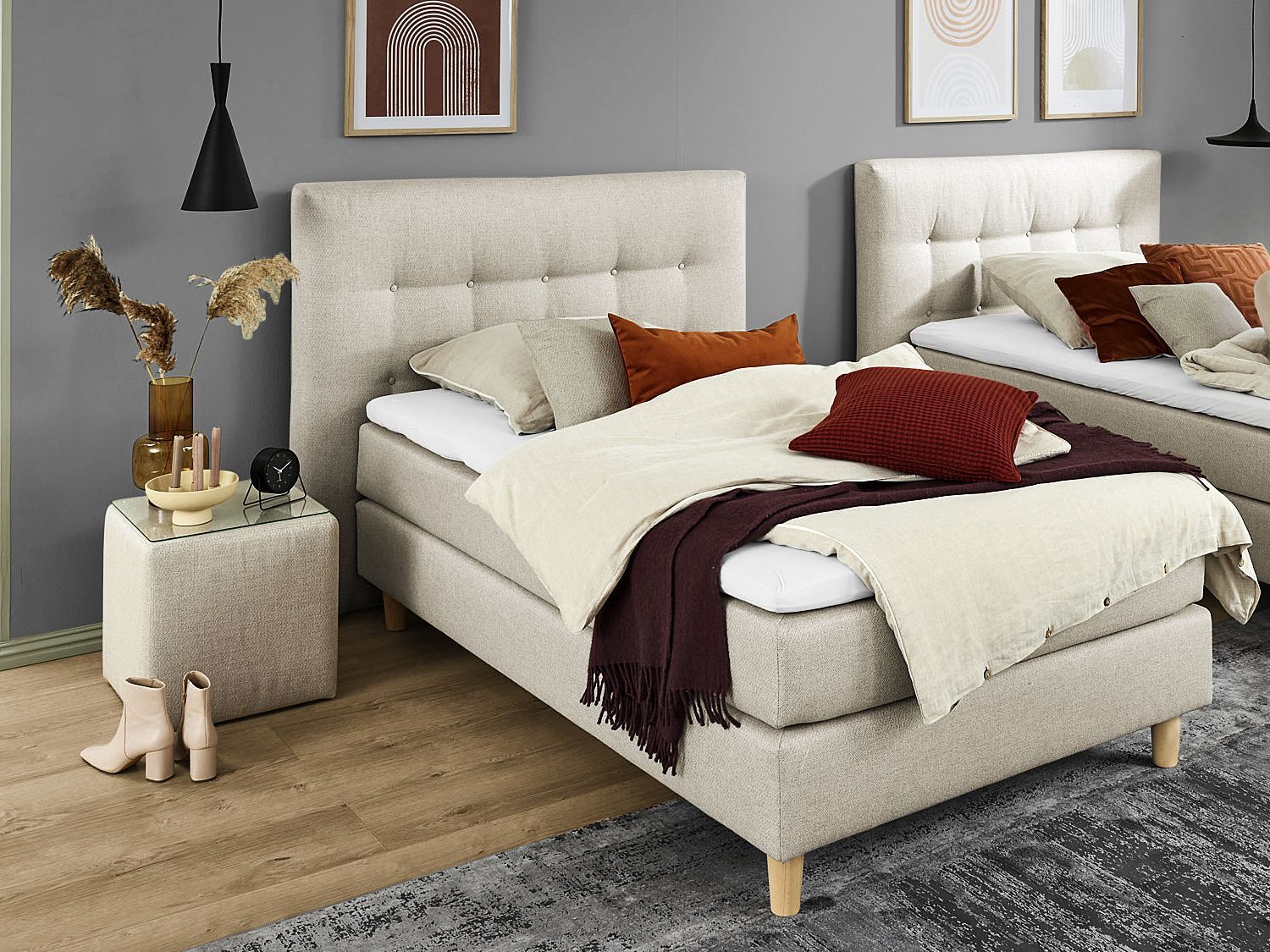 Boxspringbett MONDO BARELL 100X200 H2 graphit