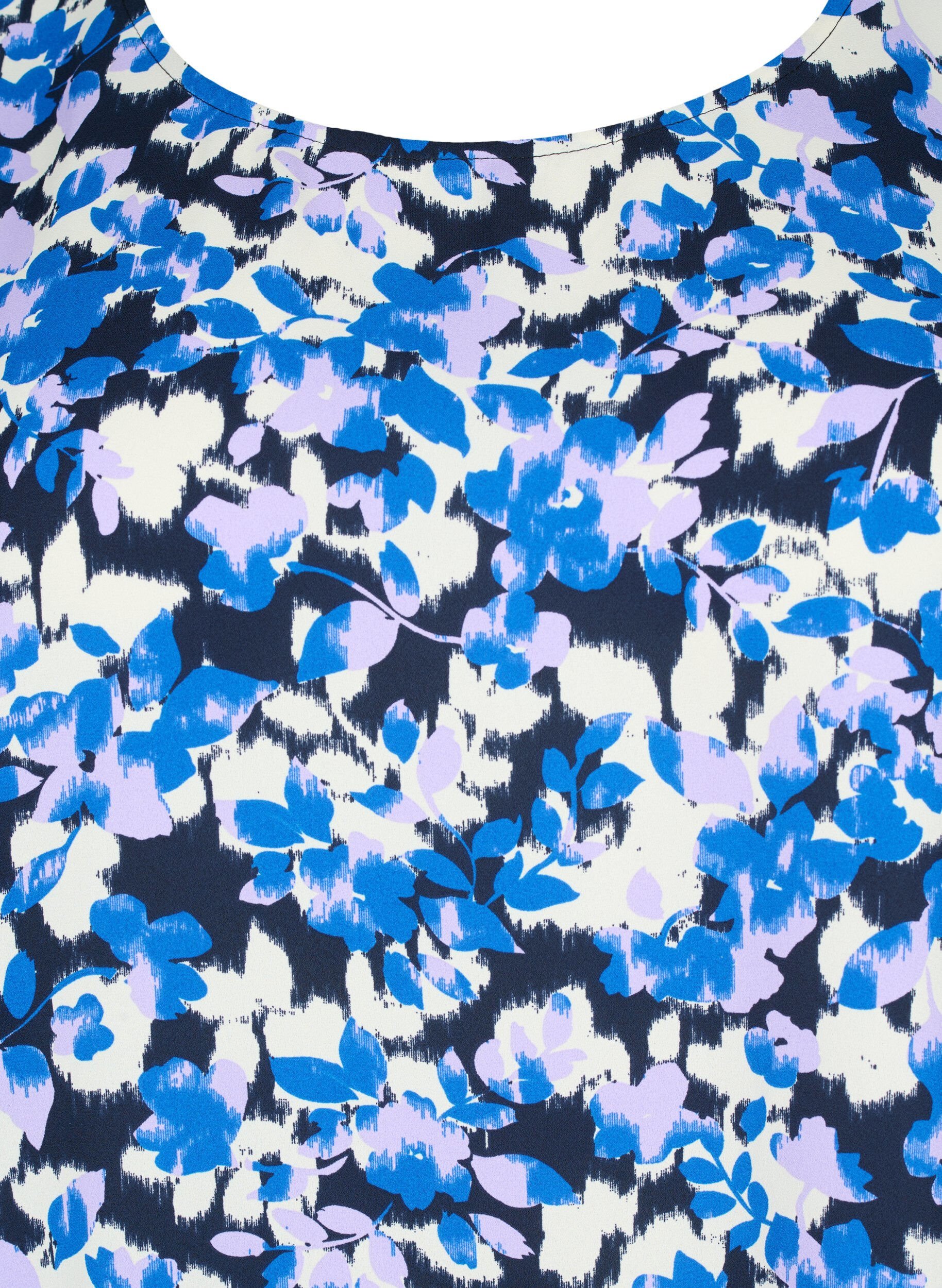 FLASH - Langærmet bluse med smock og print