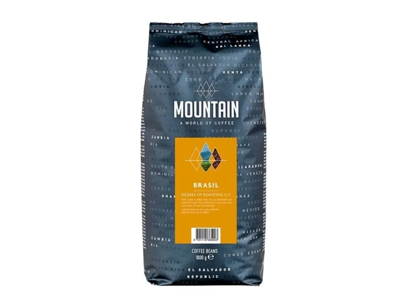 Kaffe Mountain Brasil 1000g - hele bønner - (6 poser)