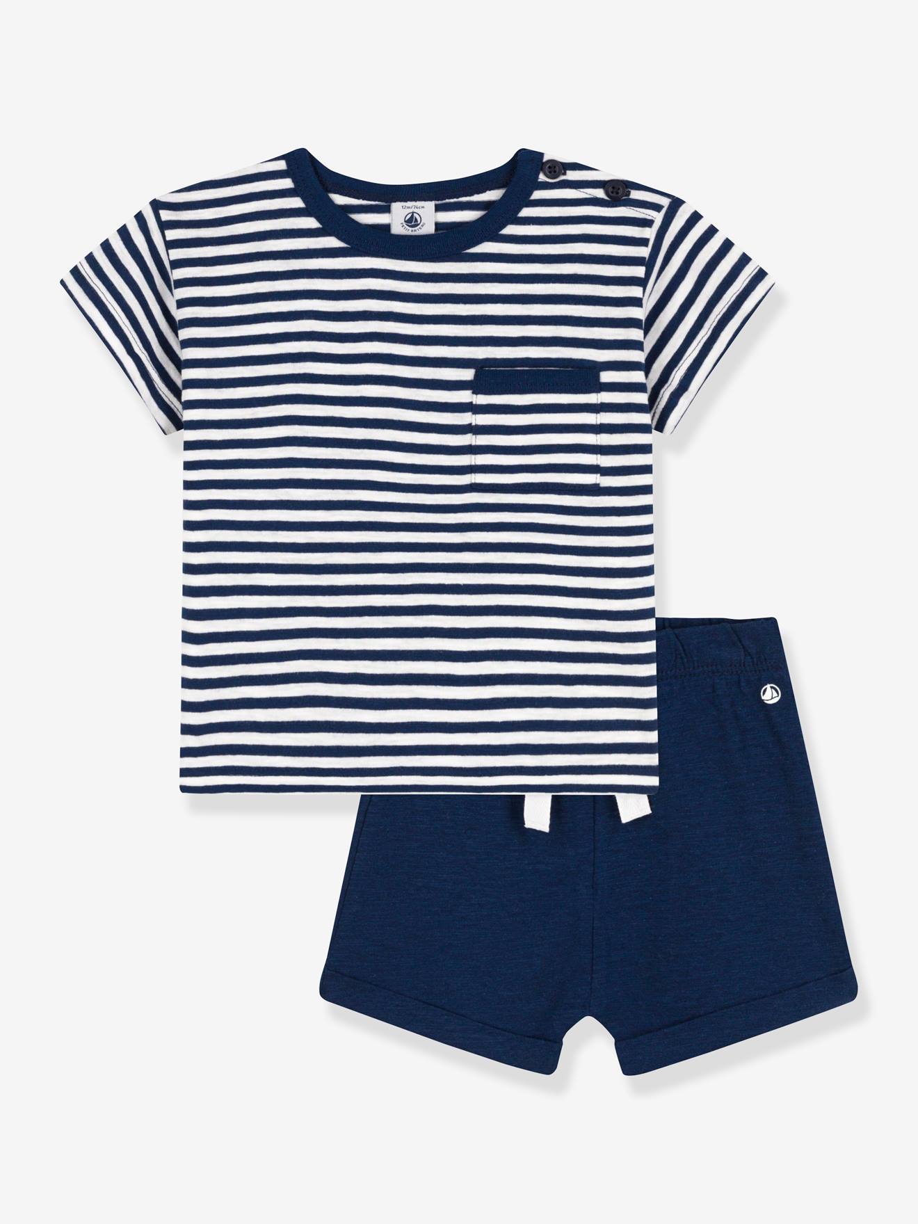 Conjunto PETIT BATEAU de 2 peças para recém-nascido, azul