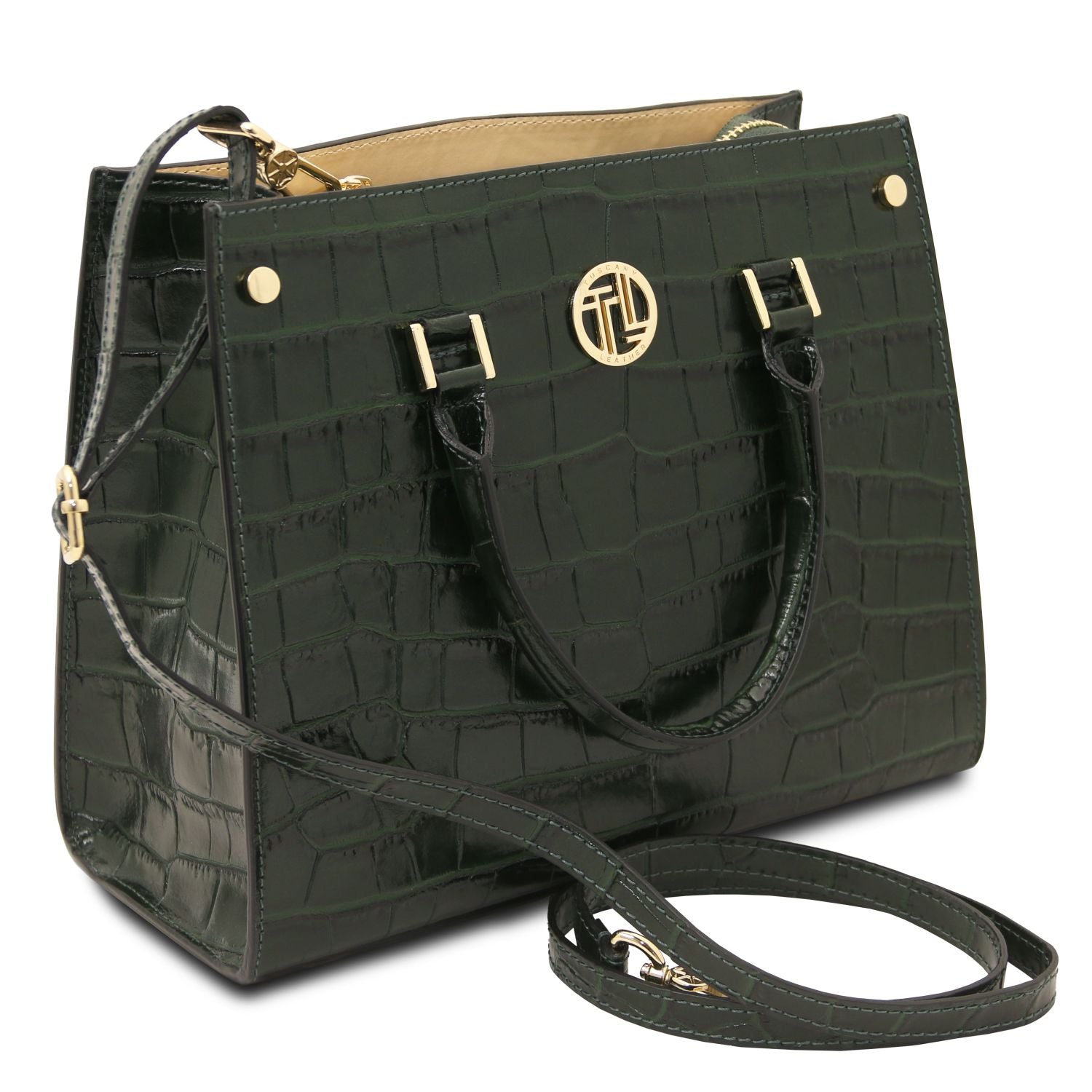 TL142504 – Croque – Croc print leren Handtas