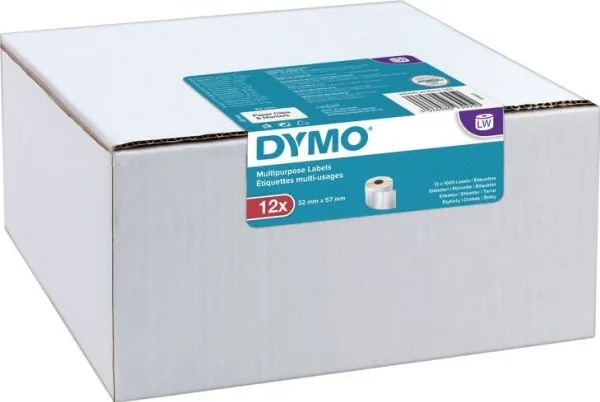 DYMO LabelWriter - Papir - selv-klæbende - hvid - 32 x 57 mm 12000 rulle(r) (12 rulle(r) x 1000 etiketter til flere formål