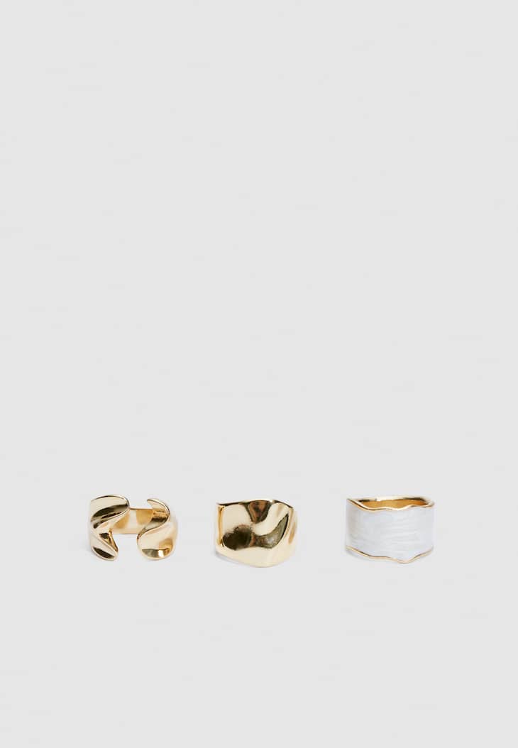 Conjunto de 3 anéis irregulares