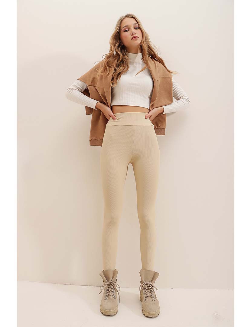 Beige Ladies Leggings