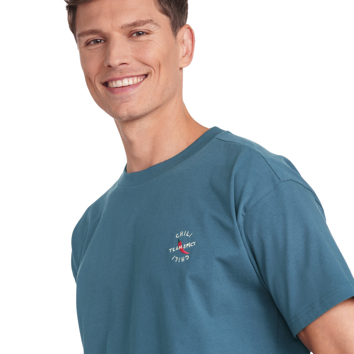 Jonas Nielsen Herren T-Shirt mit Stickerei dunkelblau