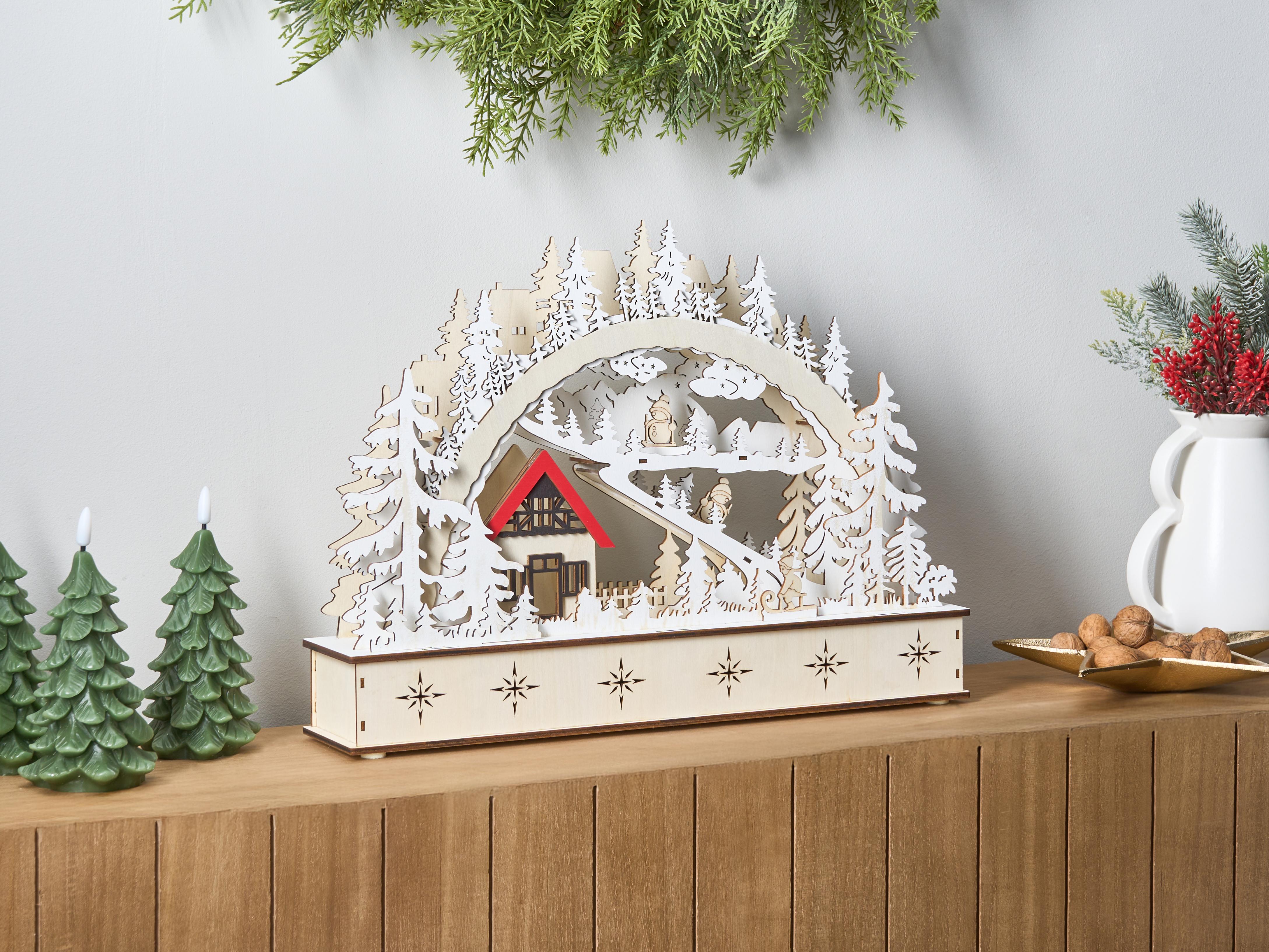 Kerstdecoratie LED GOKSJO 33 cm Lichtbruin