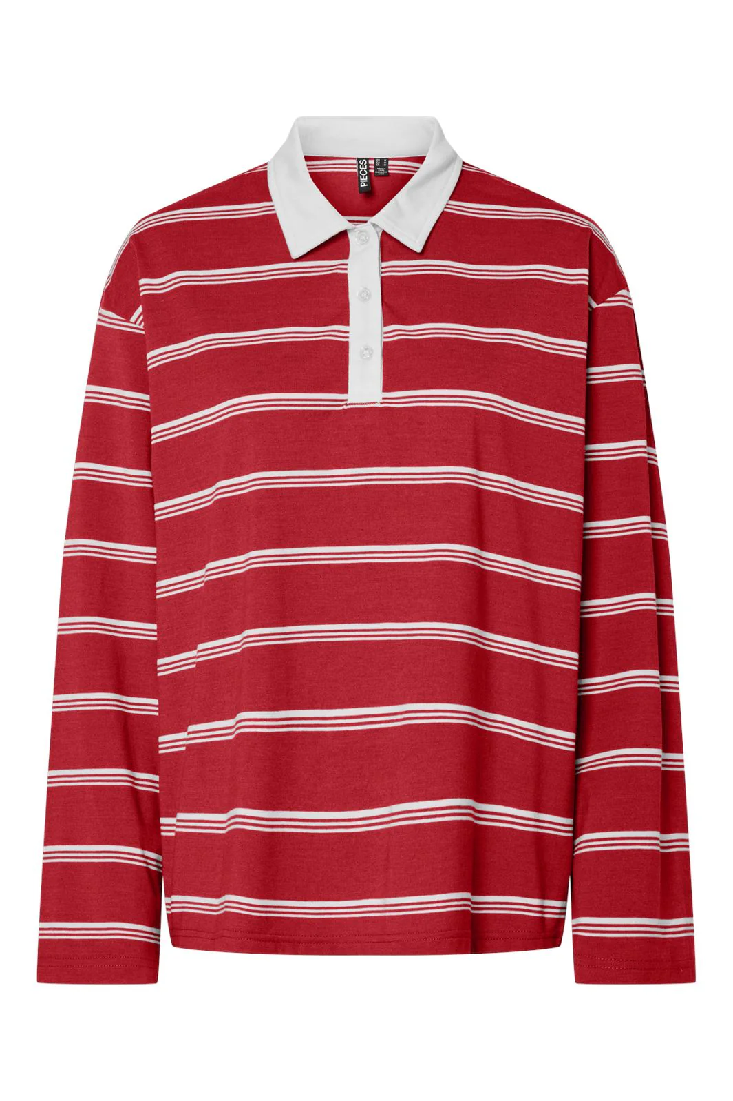 Pieces Pcsadie Ls Polo Top 4814494 high risk red cloud dancer