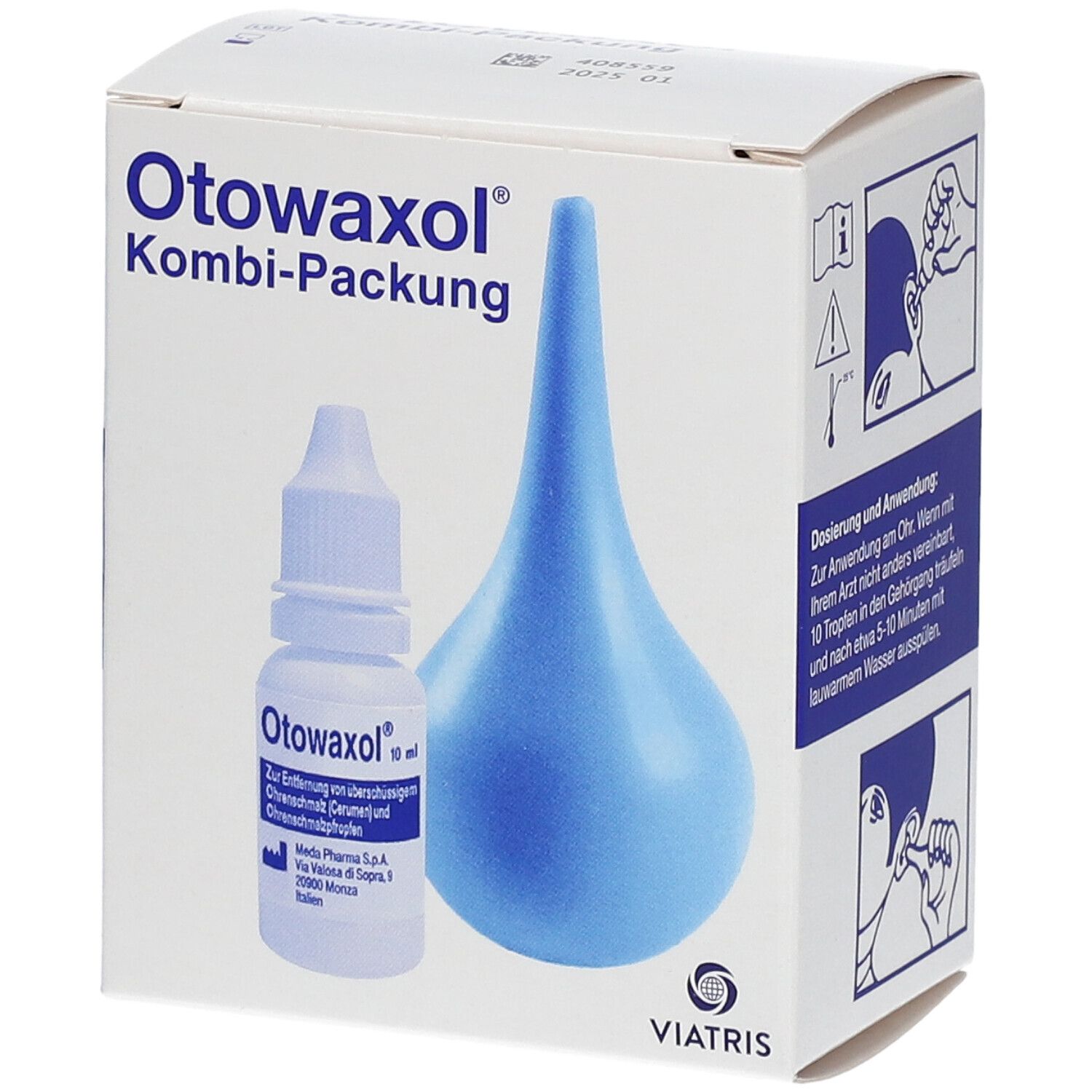 Otowaxol Kombi-Packung - Ohrenschmalzentferner zur sanften Ohrenreinigung, inkl. Ohrenspritze