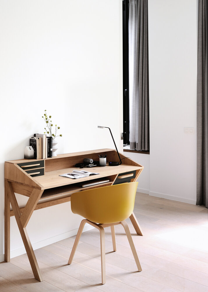 Oak Origami desk - cream