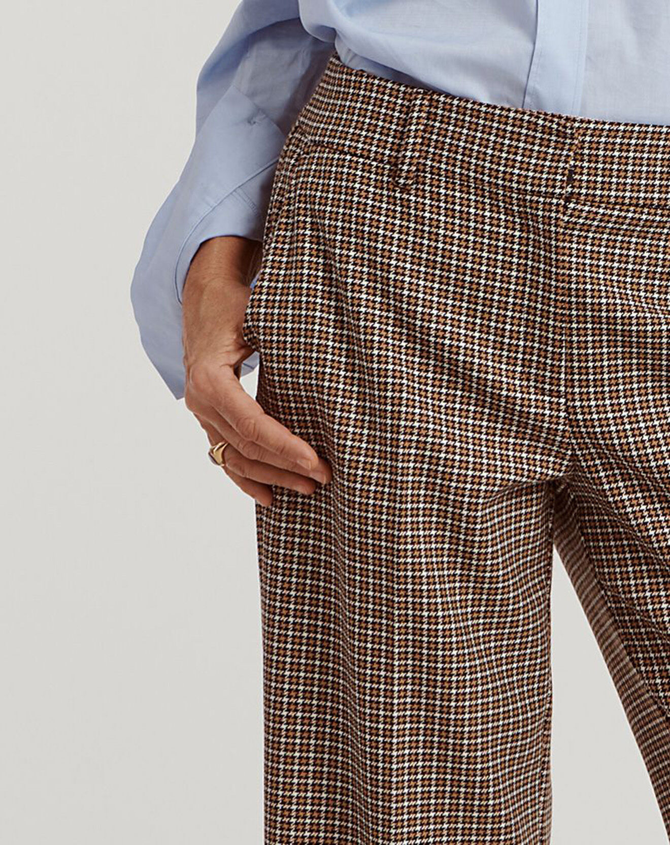 Devernois Pantalon Palibrit 7/8 ème à carreaux marron