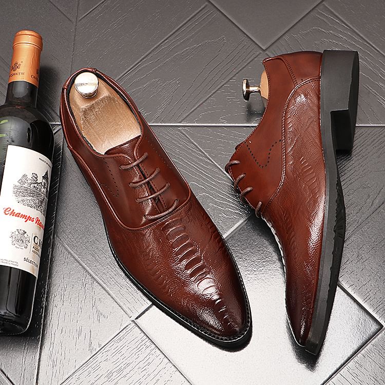Mr Ozera - Croc Grain veterschoenen Oxford