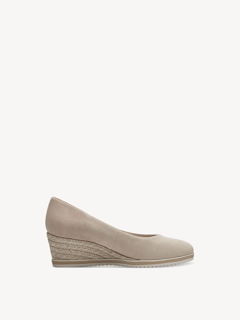 Leren Sleehakpumps - beige