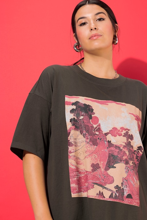 T-Shirt, oversized, Asia-Motiv