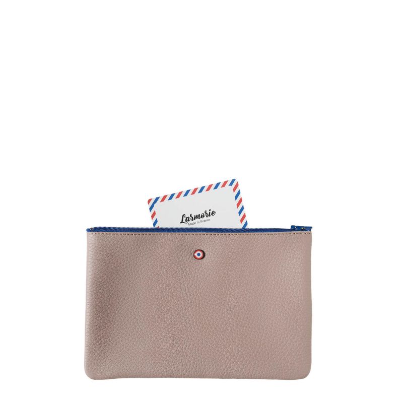Pochette Camille en cuir UpCyclé Flocon blanc