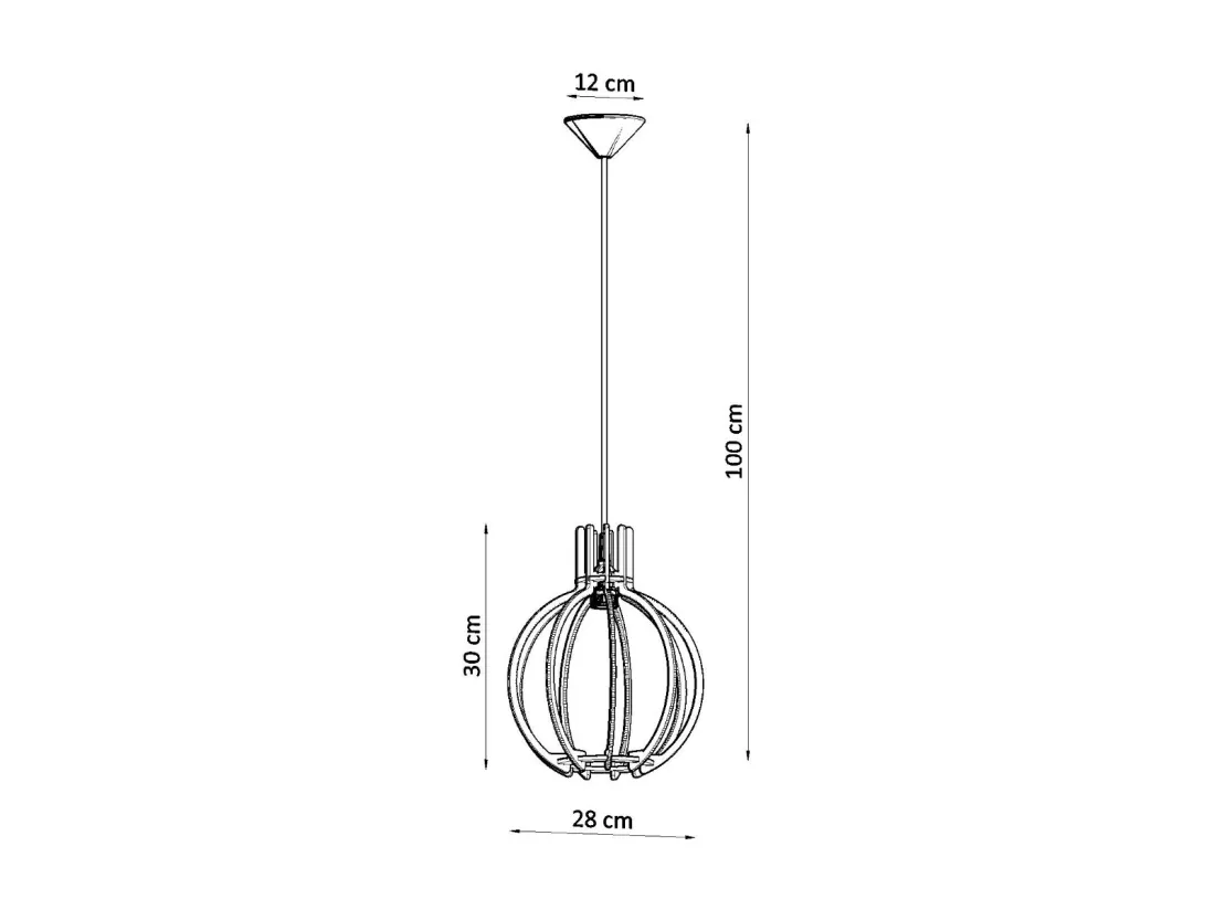 Sollux ARANCIA Lampe à Suspension Wire Frame Bois Naturel E27