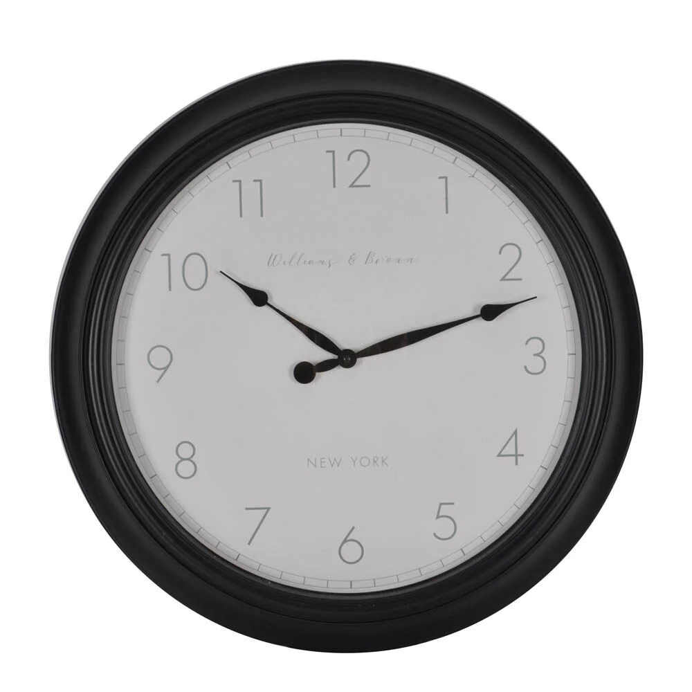 Horloge ronde blanche contour noir grand format