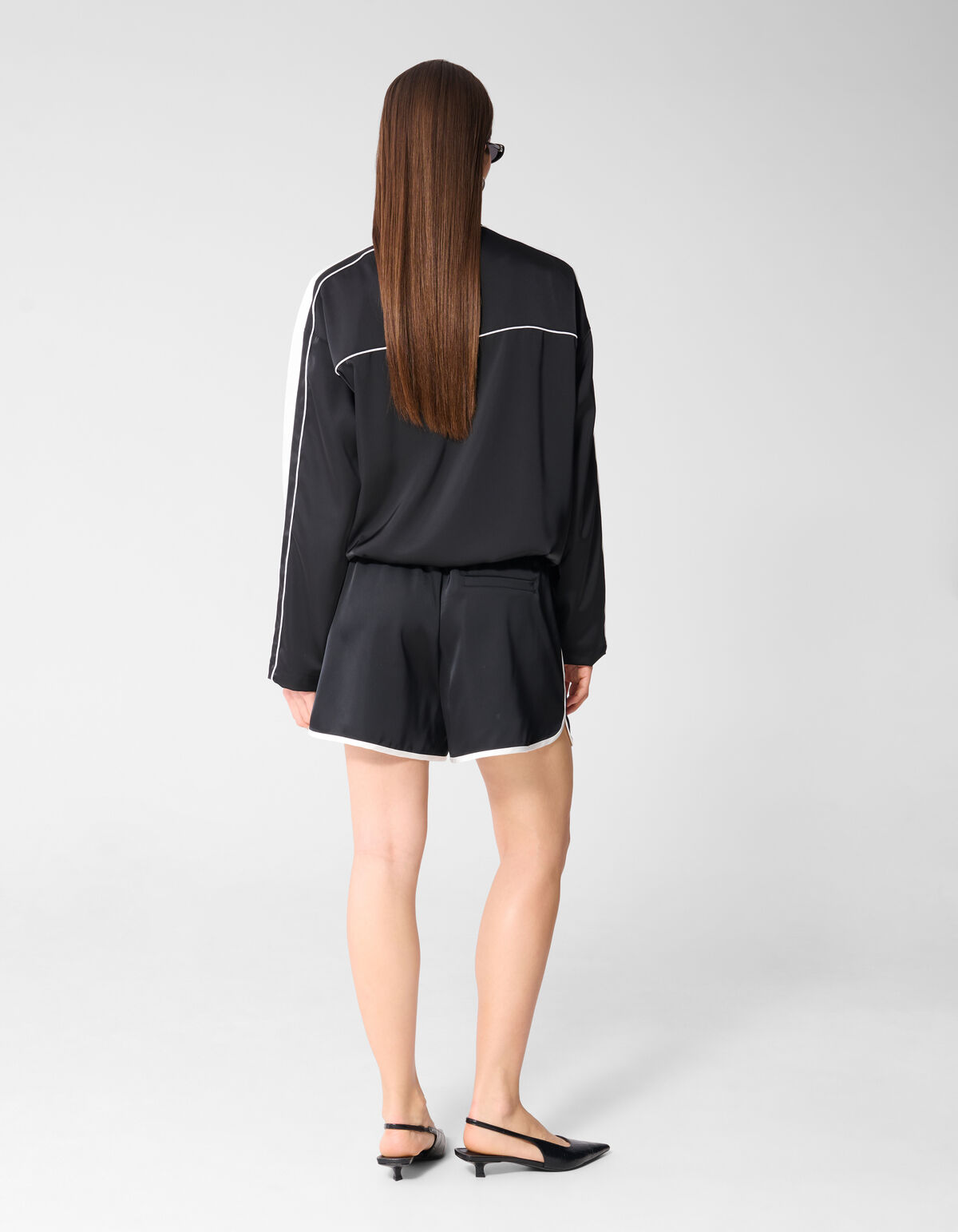 Satijnen Short Zwart By Monica