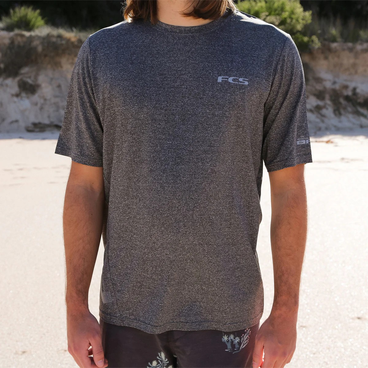 FCS Men's SS UV Surf Tee  / Lycra Solaire Grey