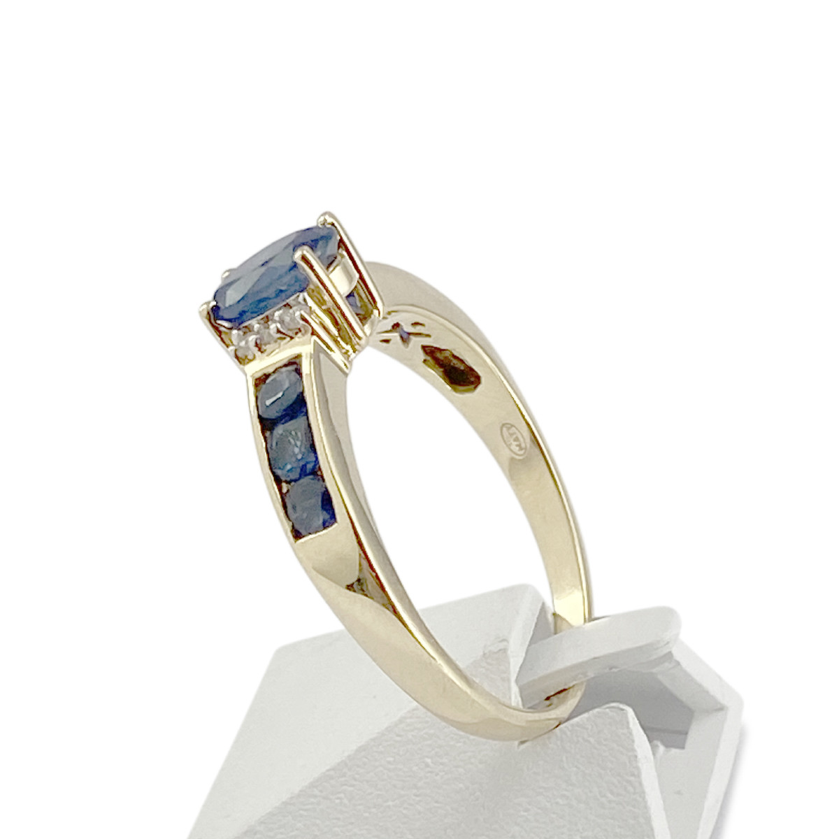 Bague d'occasion or 750 2 tons saphirs et diamants