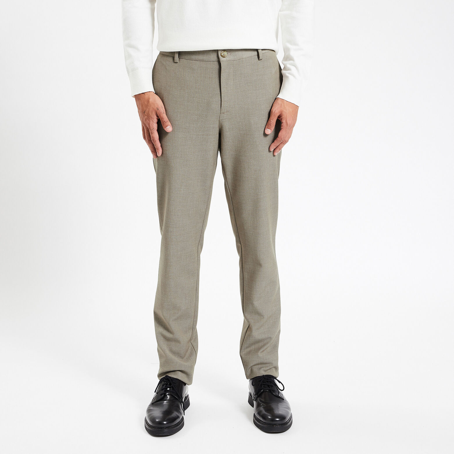 Pantalon chino slim confort Beige