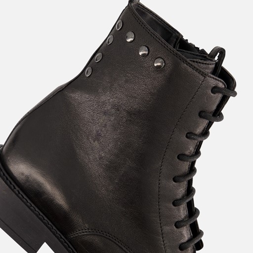 Linea Zeta Veterboots zwart Leer