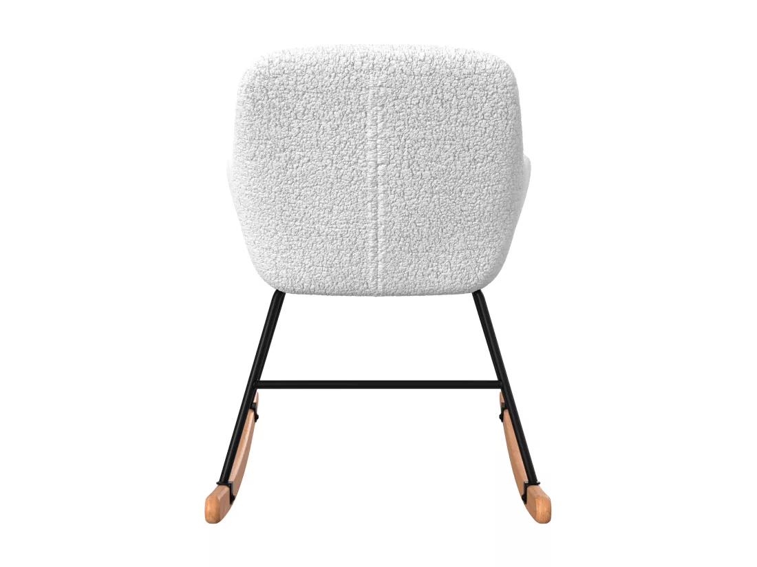Rocking-chair en tissu bouclé blanc - Isola