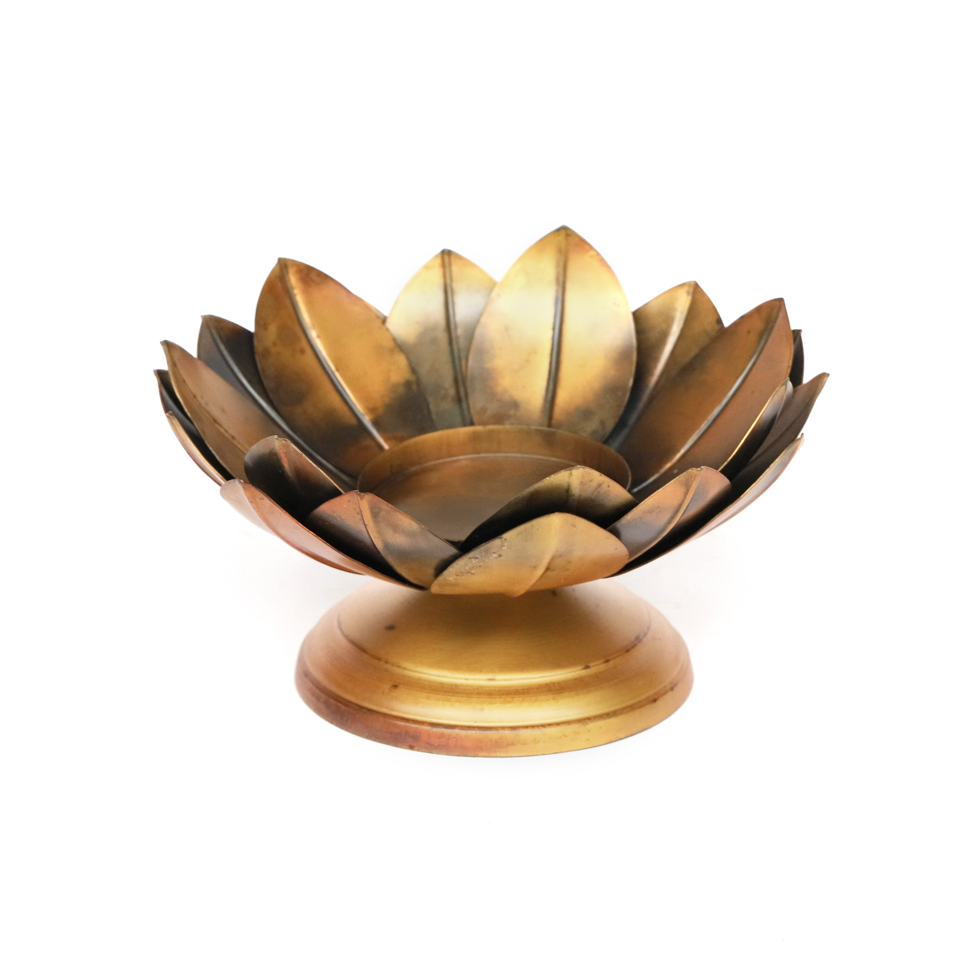 Kerzenhalter 'Lotus', antik gold Ø 21 cm, H 10 cm von fischer's lagerhaus