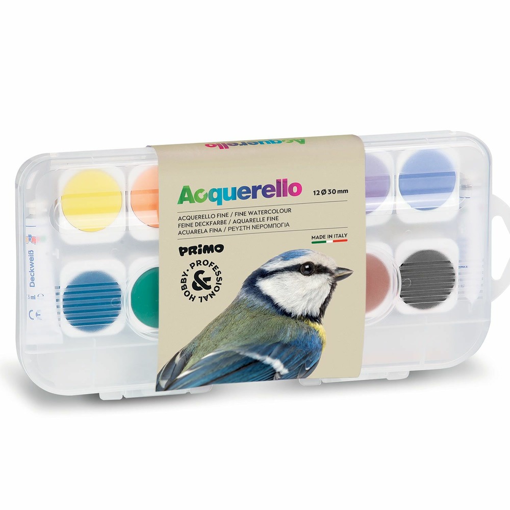 12 peintures aquarelle en godet ø 30 mm