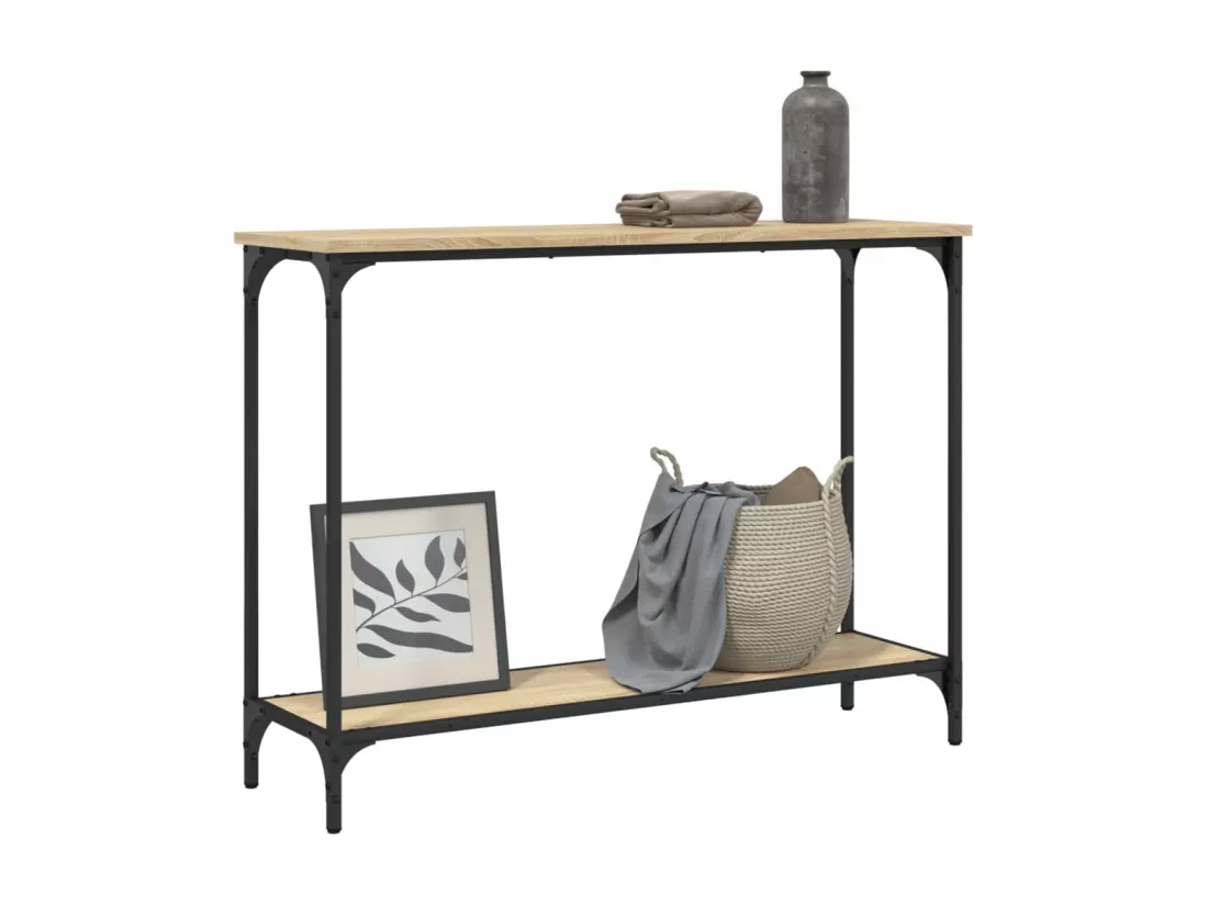 Table console chêne sonoma 101x30,5x75 cm bois d'ingénierie