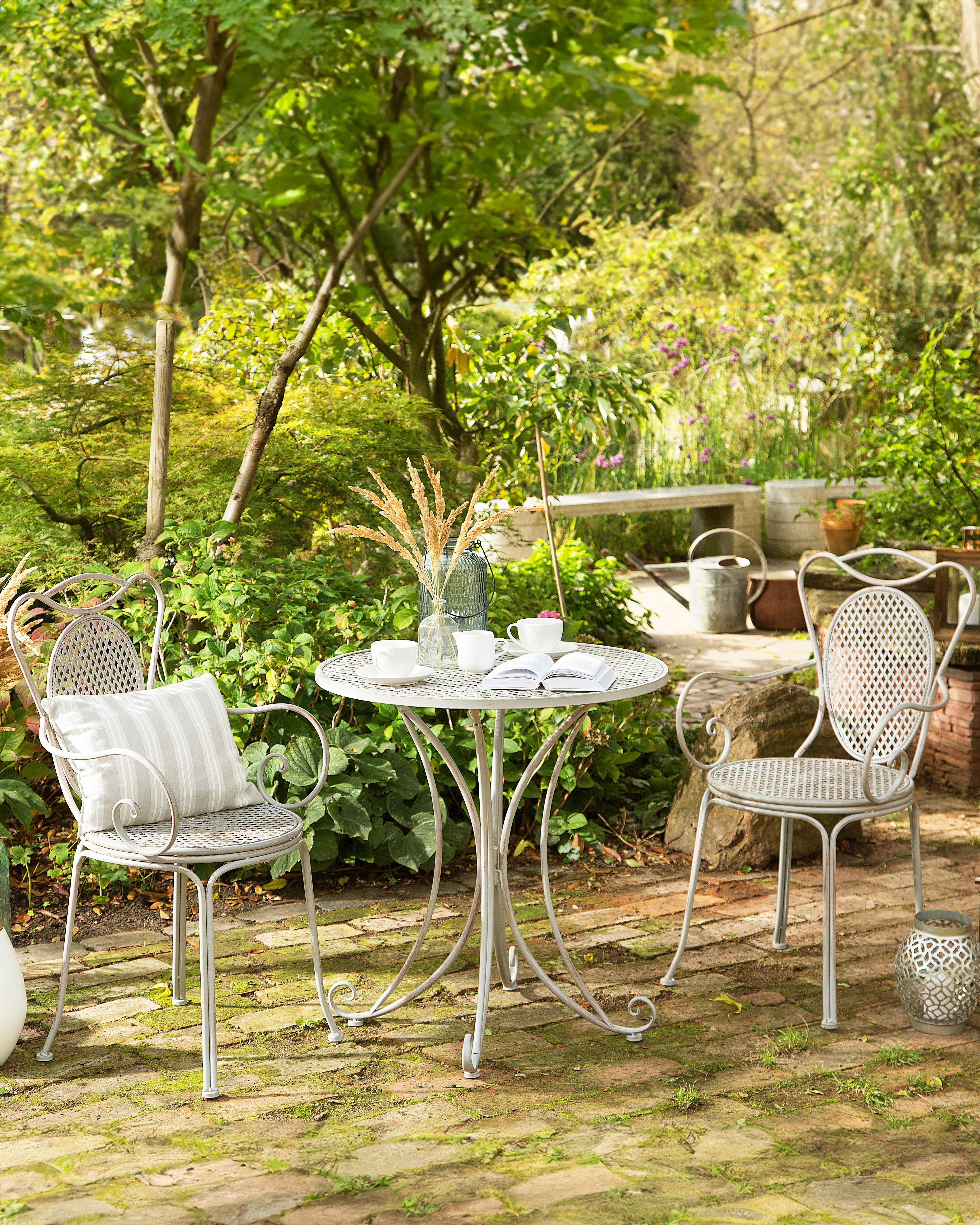 Set van 2 tuinstoelen CILENTO Metaal Grijs