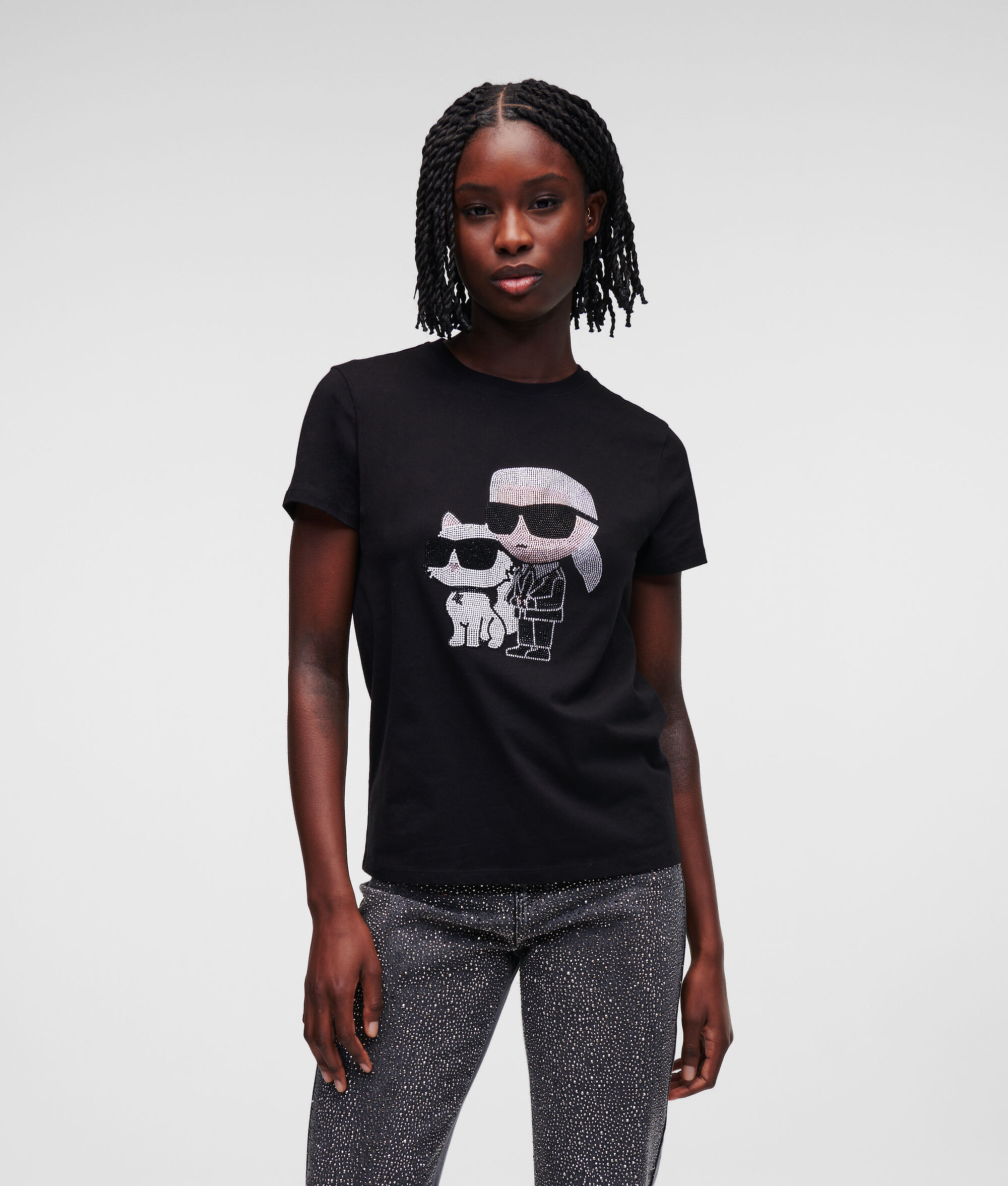 T-SHIRT KARL IKONIK KARL ET CHOUPETTE À STRASS