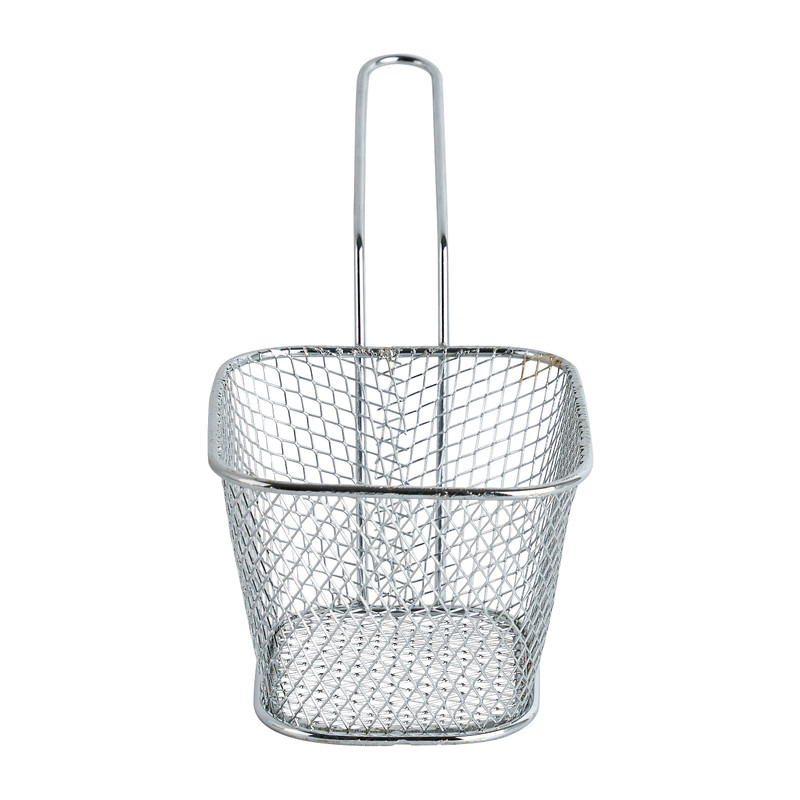 Frituurmandje - zilver - 10.5x8.5x6.5 cm