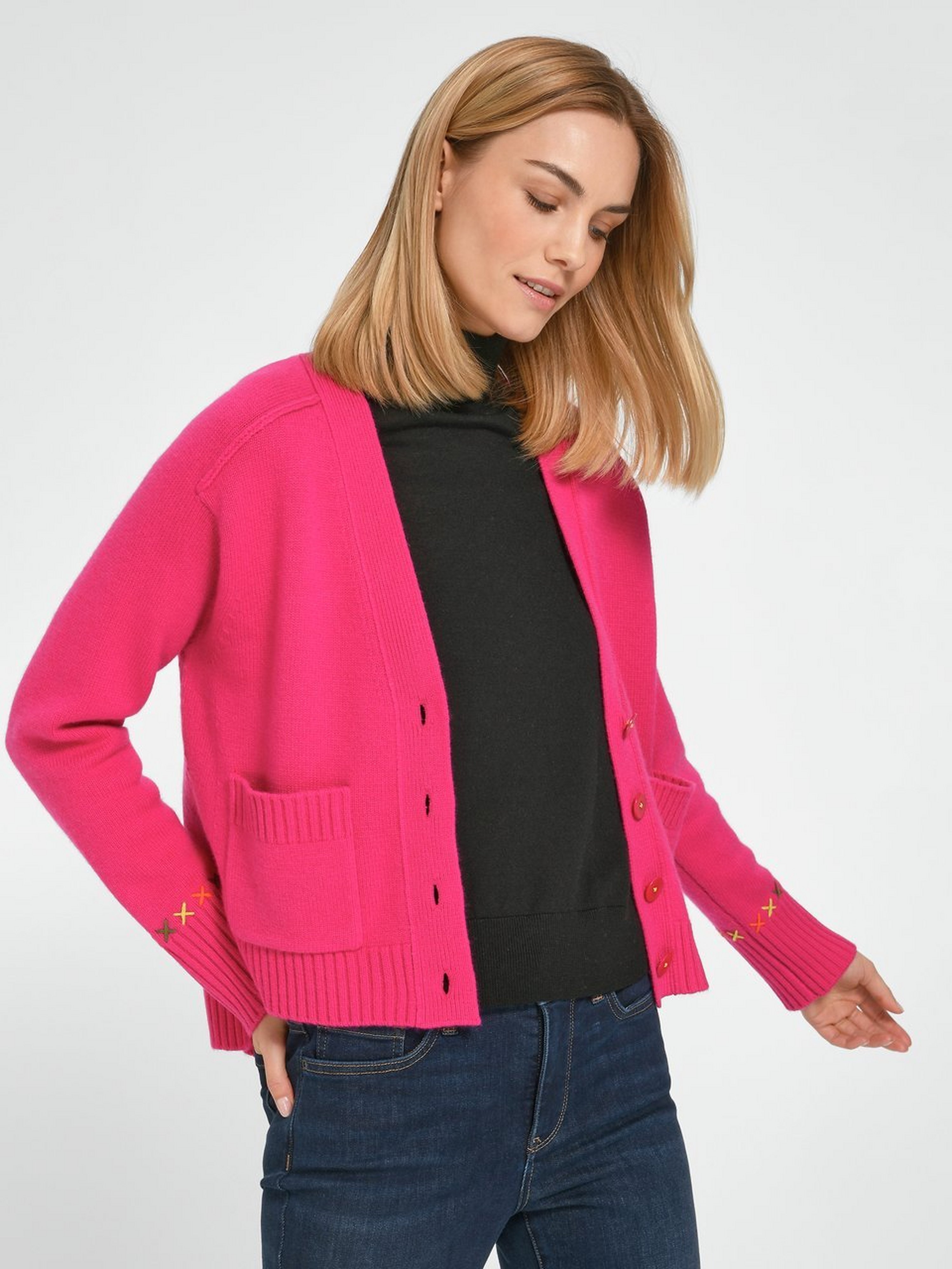 Strickjacke aus Schurwolle und Kaschmir