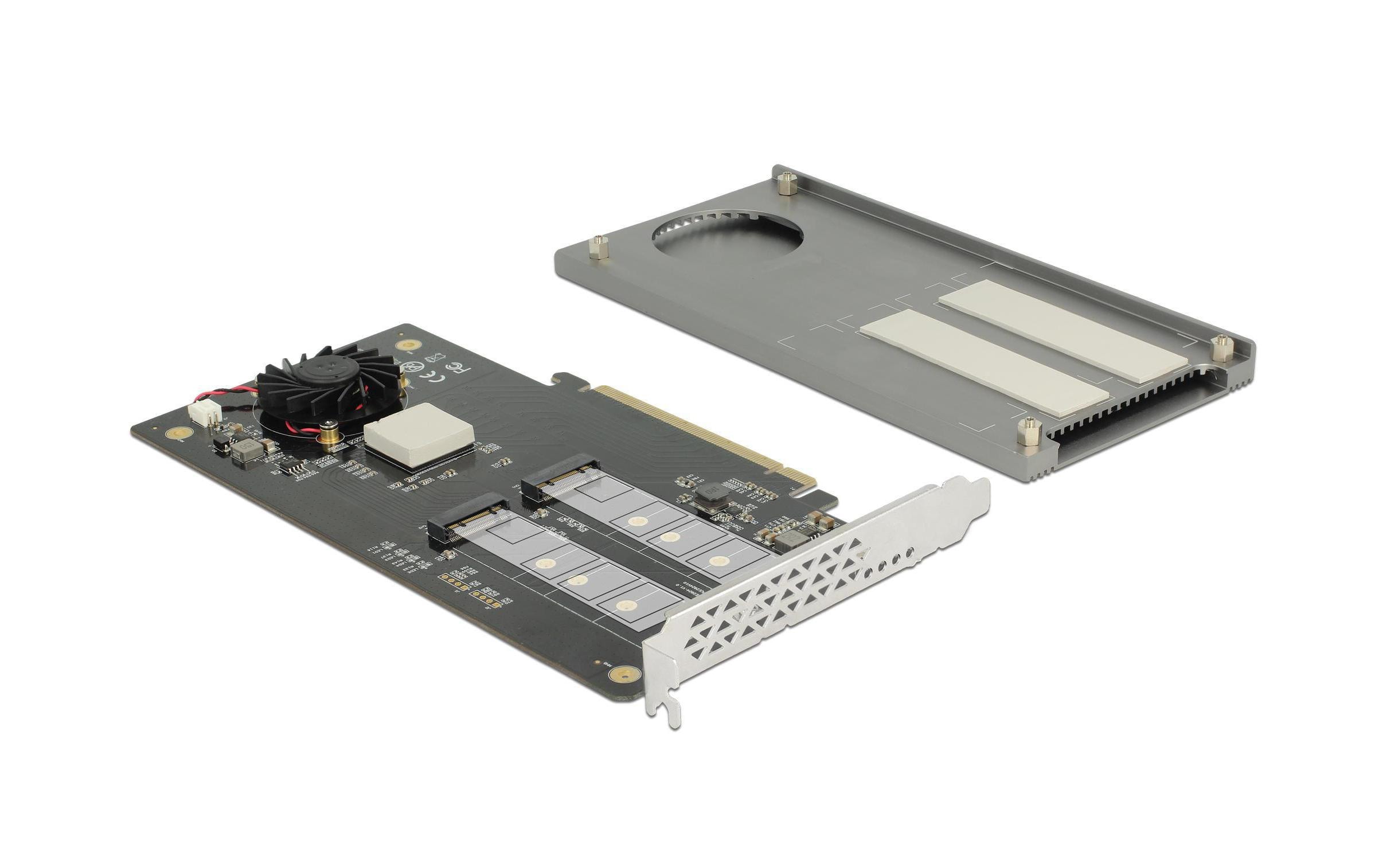 Host Bus Adapter 2x NVME M.2 SSDs, PCI-Ex16, bootfähig<br>Host-Bus-Adapter, 2x M.2 über PCIe