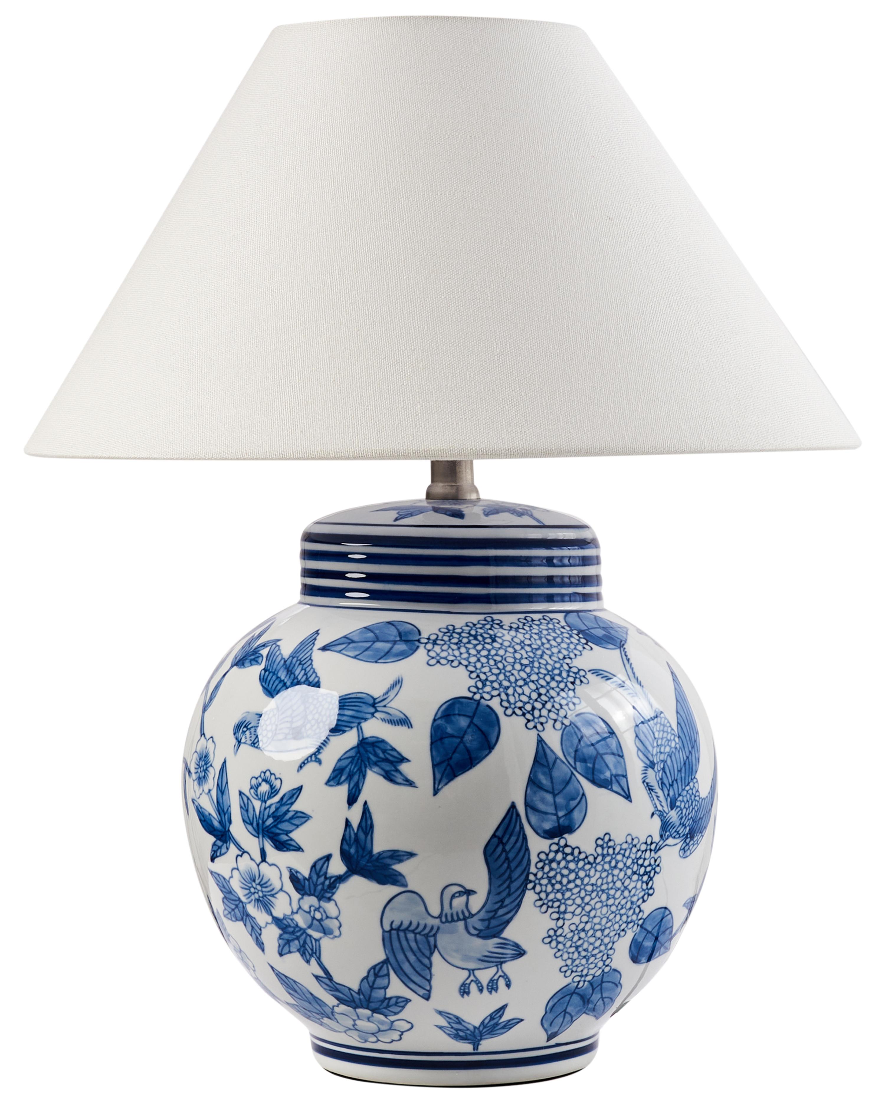 Tafellamp ARUNCA Porselein Wit/blauw
