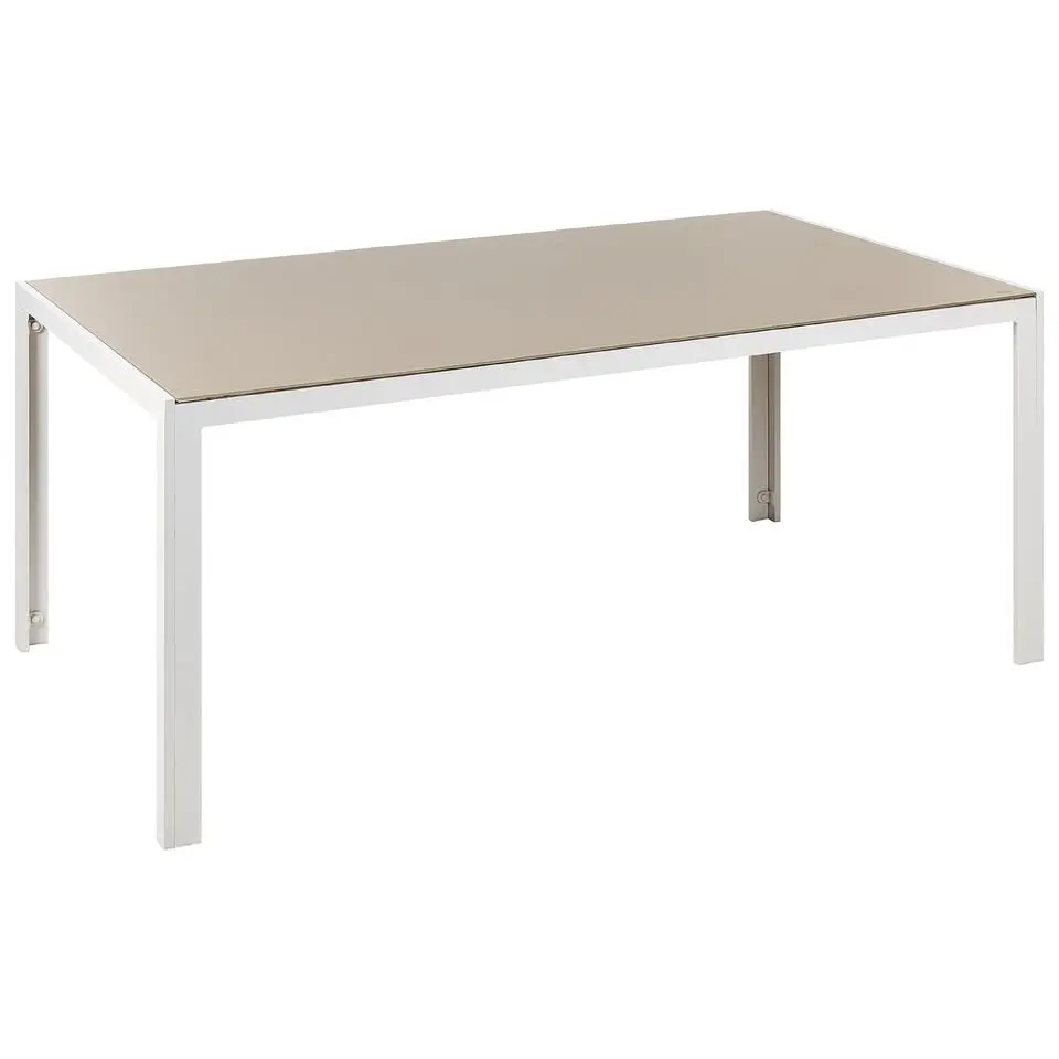 CATANIA - Tuintafel - Beige - 160 x 90 cm - Veiligheidsglas
