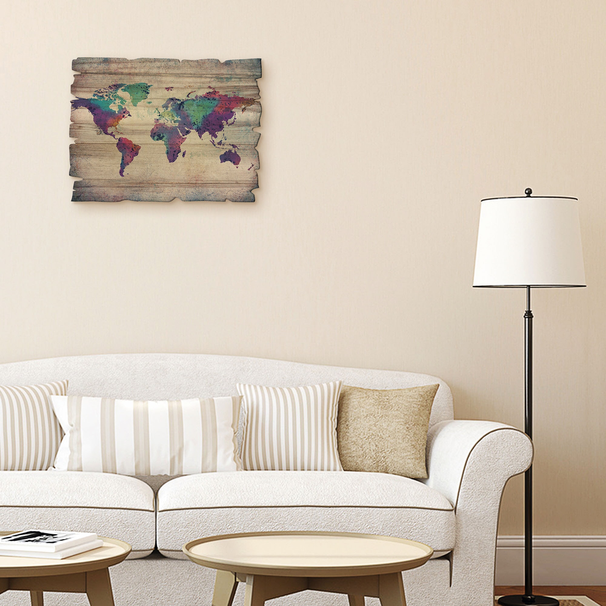 Artland Holzbild »bunte Weltkarte« Land- & Weltkarten 1 Stk. tlg.