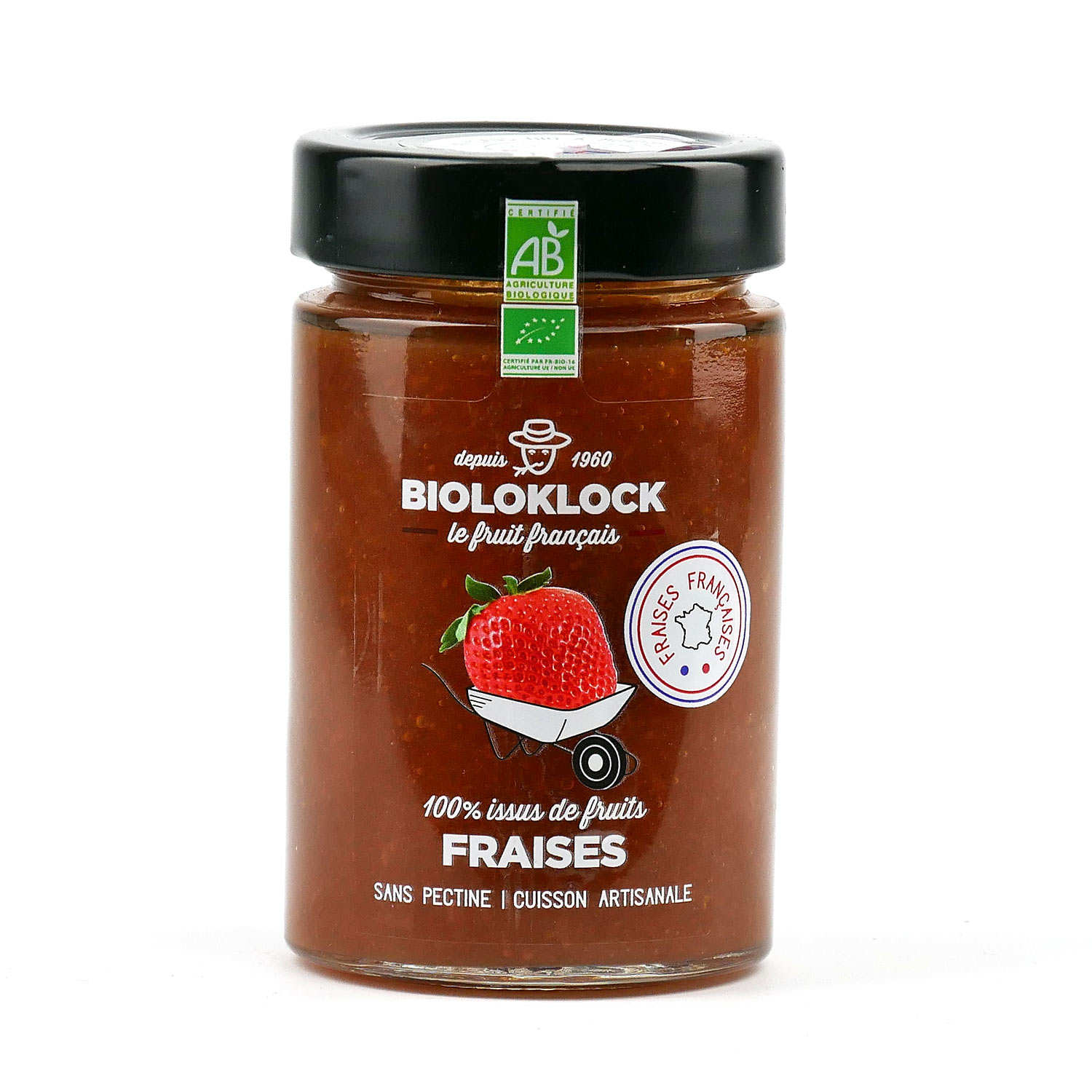 Confiture bio allégée à la fraise - 100% issus de fruits