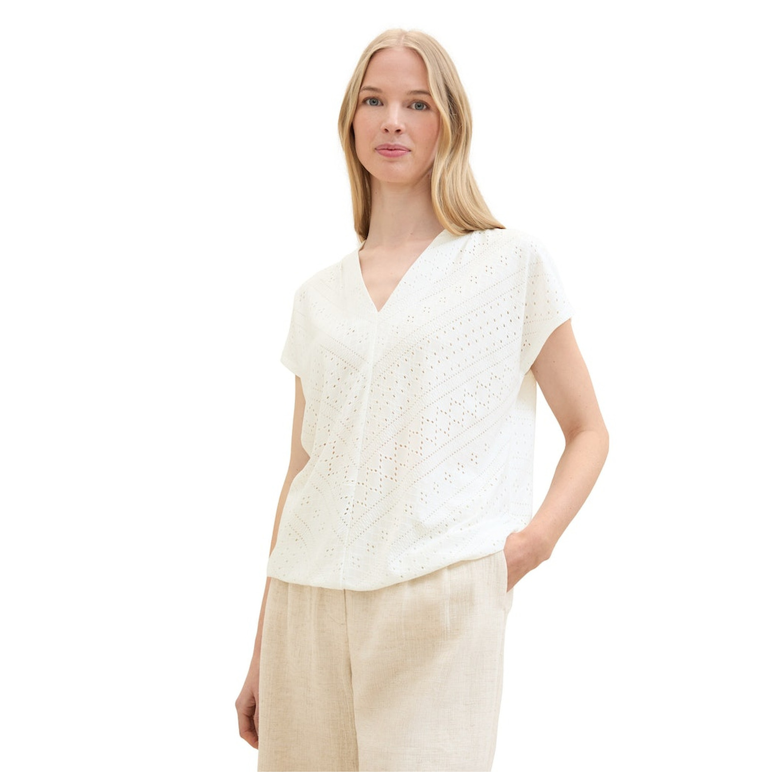Tom Tailor T-shirt ajour v-neck