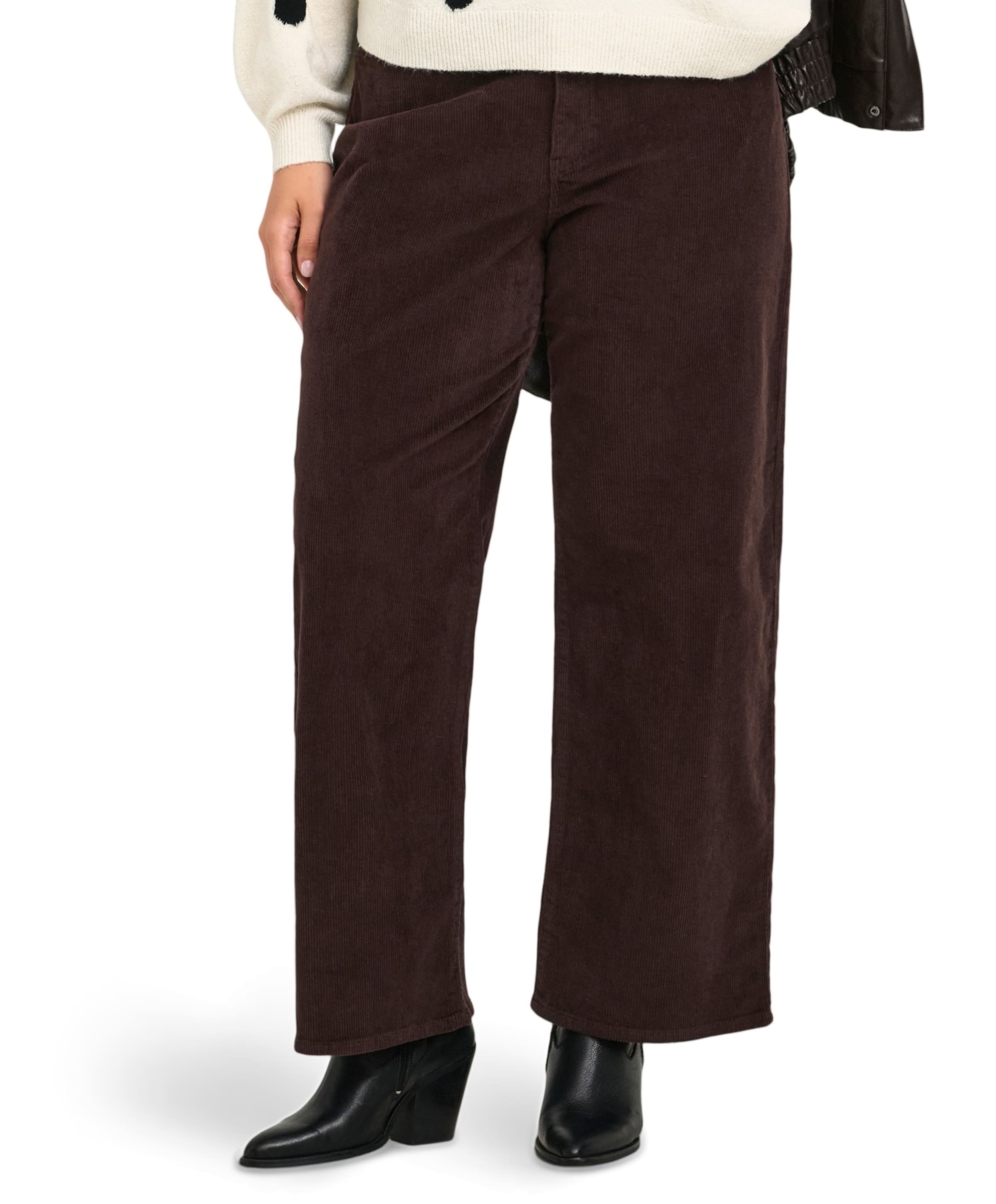 Only Carmakoma CARHOPE GLOBAL EX HW WIDE CORD PNT dames broek bruin