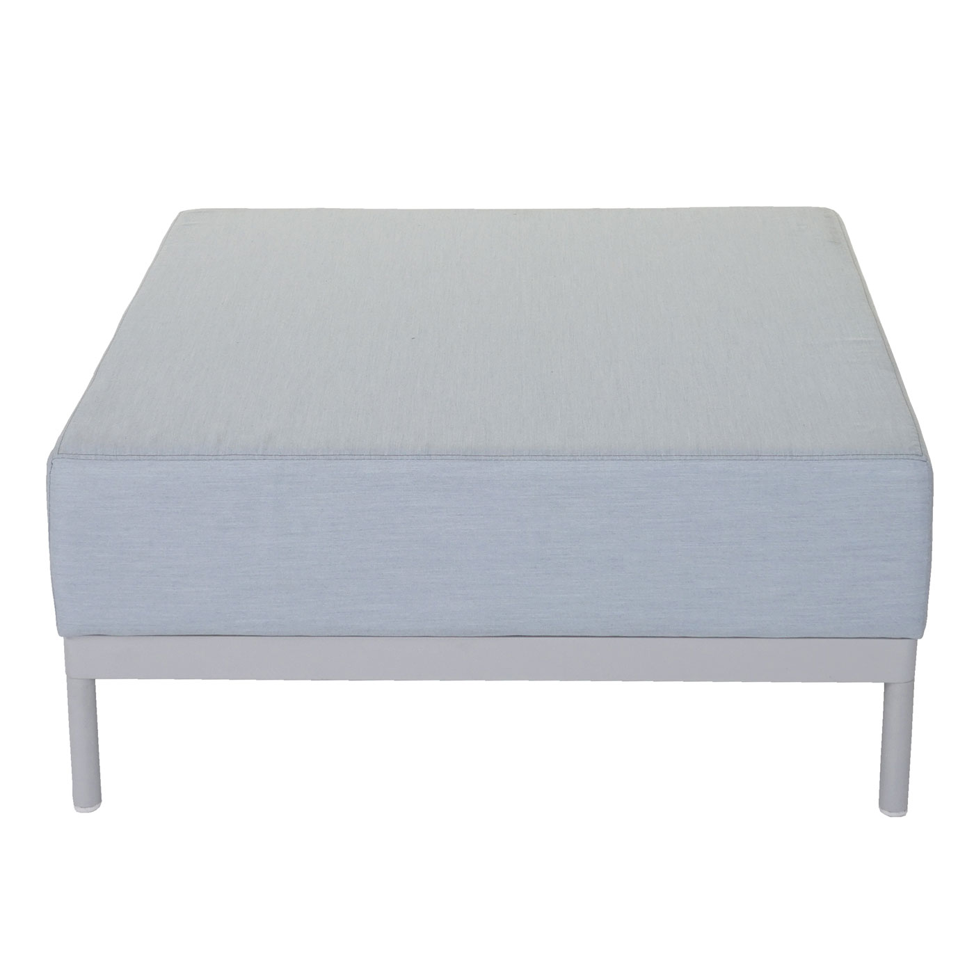 Alu-Garten-Garnitur MCW-C47, Sofa, Outdoor Stoff/Textil ~ blau mit Ablage, Kissen braun